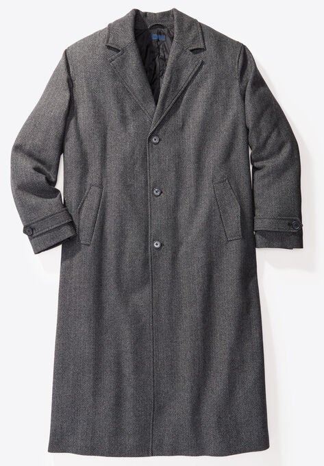 Wool Blend Long Overcoat Big And Tallcoats Parkas King Size
