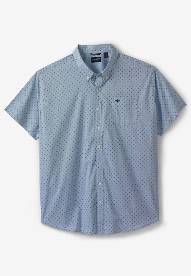 Dockers® Short-Sleeve Comfort Flex Woven Shirt, NEBULAS BLUE, hi-res image number 0