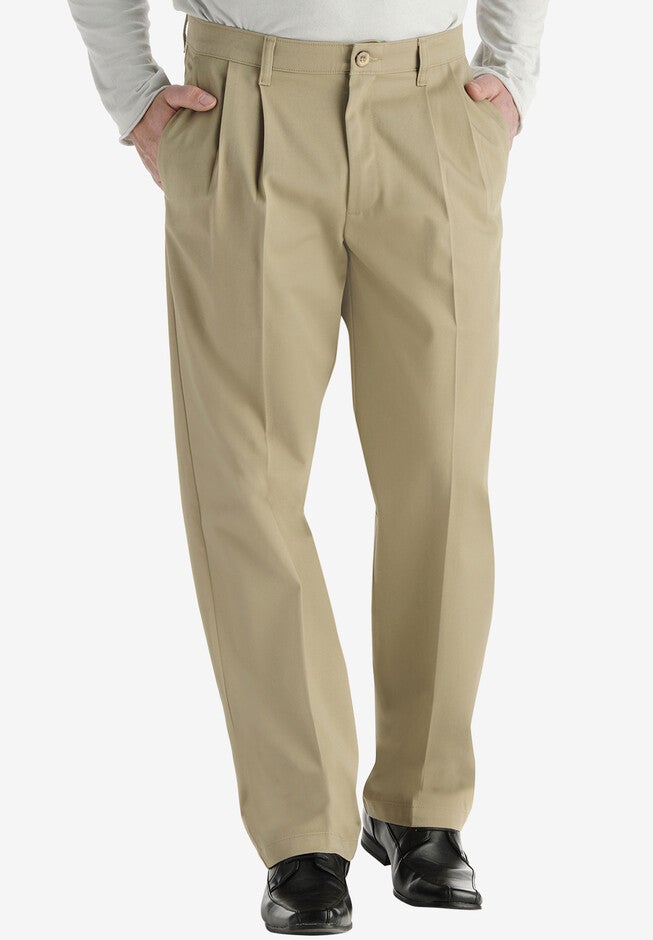 Lee® Custom Fit Relaxed Fit Pleated Front Pants, KHAKI, hi-res image number null