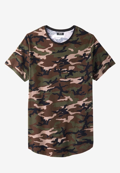 Curved Hem Camo Tee By Mvp Collections Big And Tall Shirts