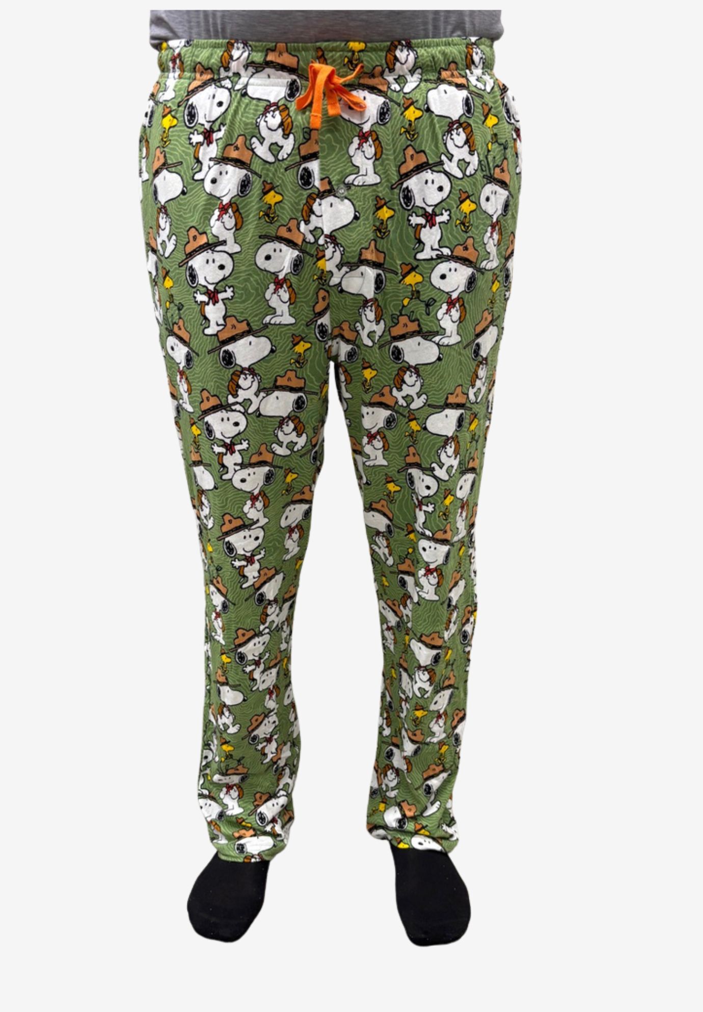 Peanuts Snoopy Pajama Pants Beagle Scout Camping Lounge Wear Sleepwear, GREEN, alternate image number 2