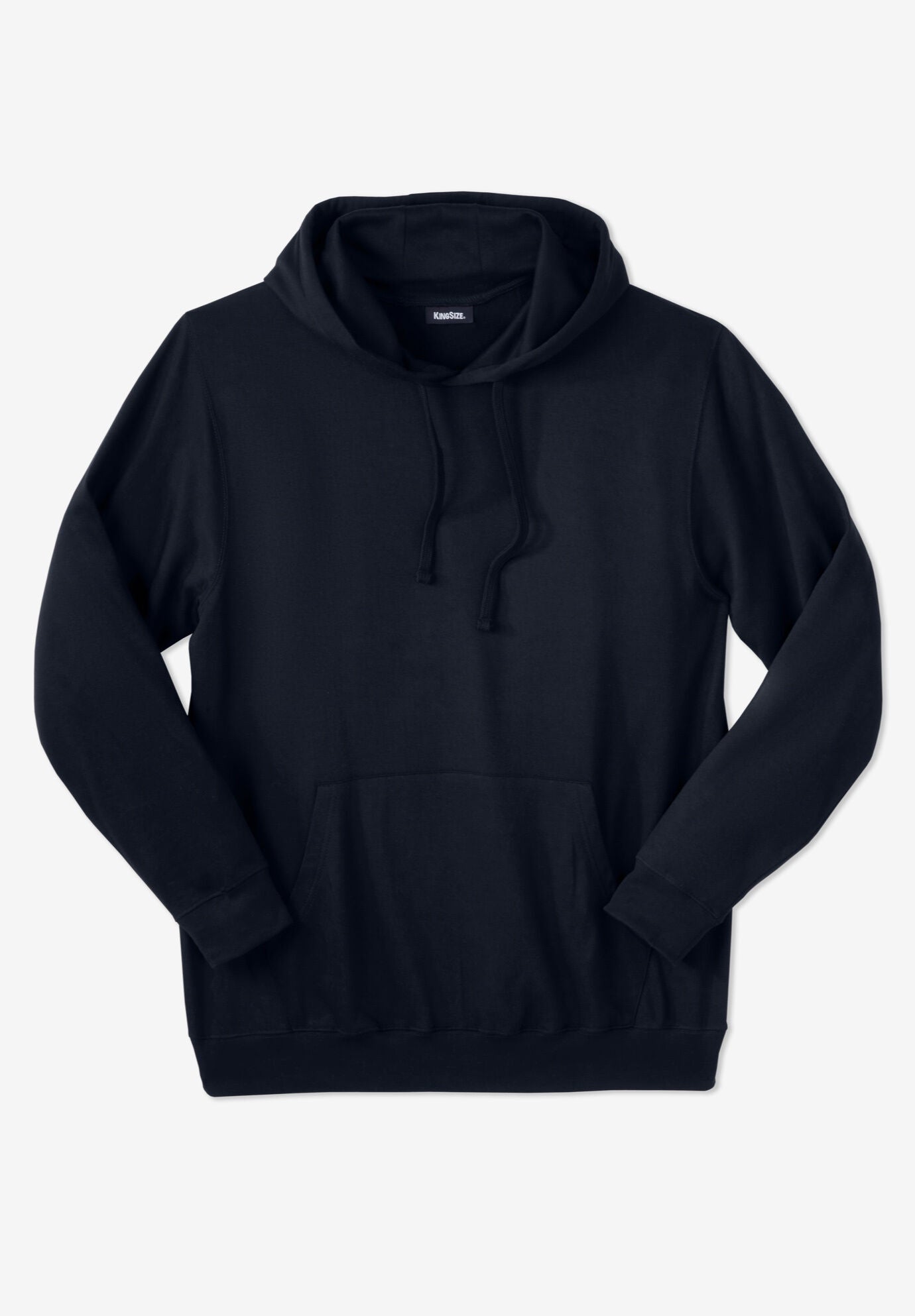 Fleece Zip Front Hoodie with Pockets Drawstring Heather Charcoal King Size