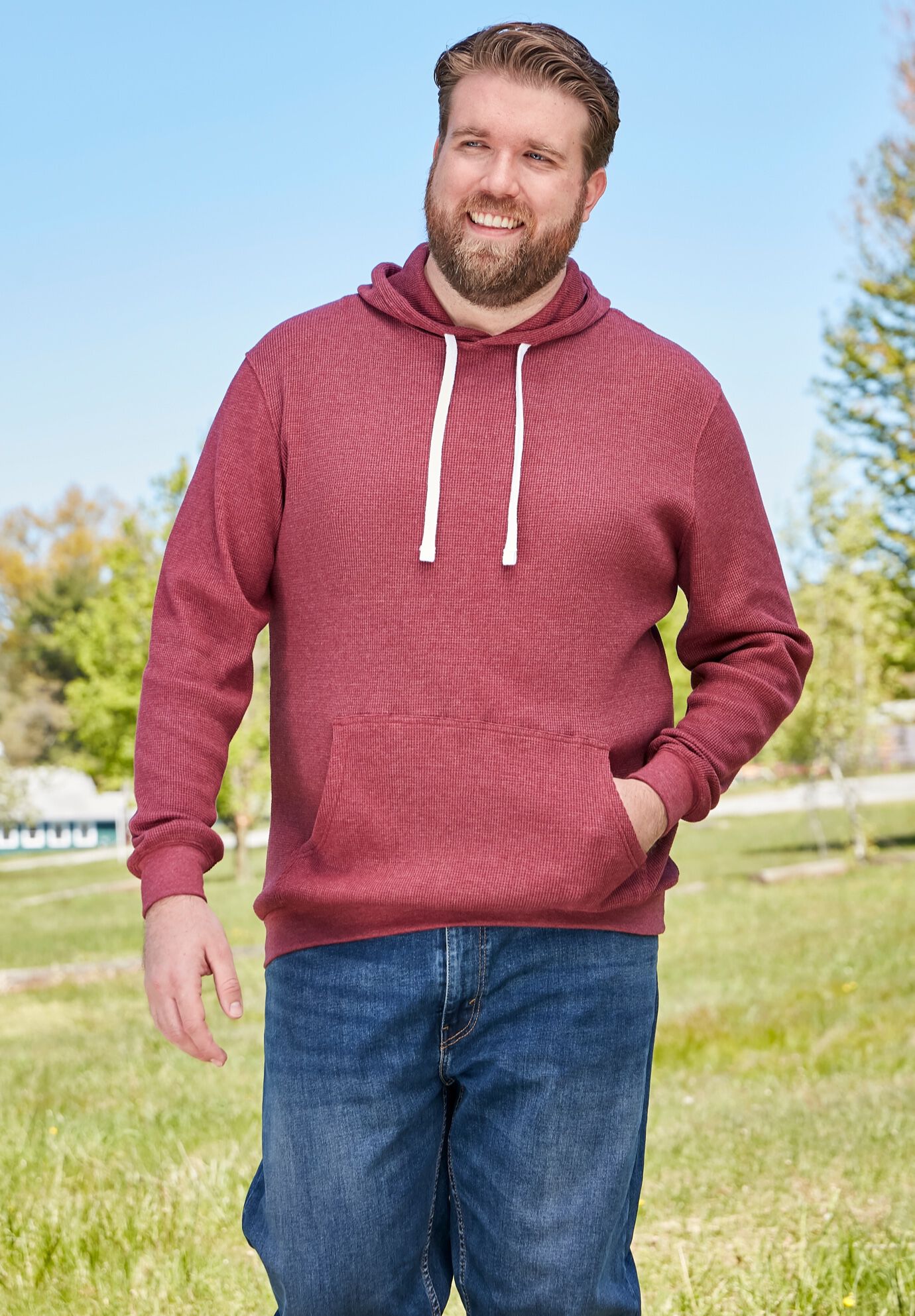 Waffle thermal hotsell hoodie