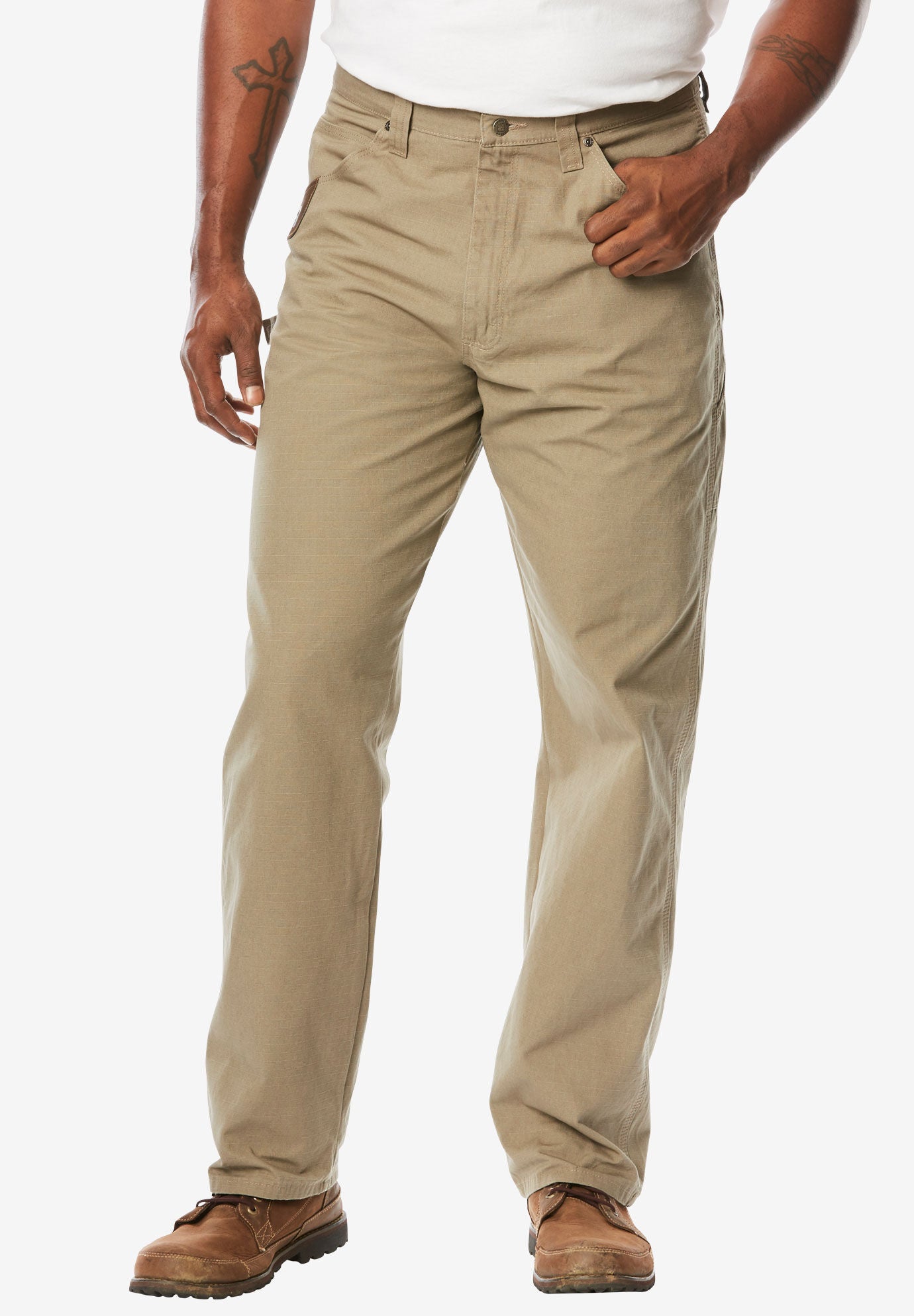 Riggs Workwear Denim Ripstop Carpenter Jeans, DARK KHAKI, hi-res image number 0