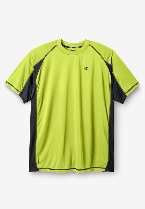 Colorblock Vapor® Performance Tee by Champion®, NEON GREEN, hi-res image number null