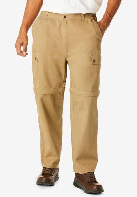 Zip-Off Convertible Twill Cargo Pant | King Size