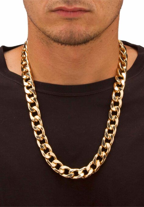 Gold Tone Curb Link 24" Chain Necklace, , alternate image number null