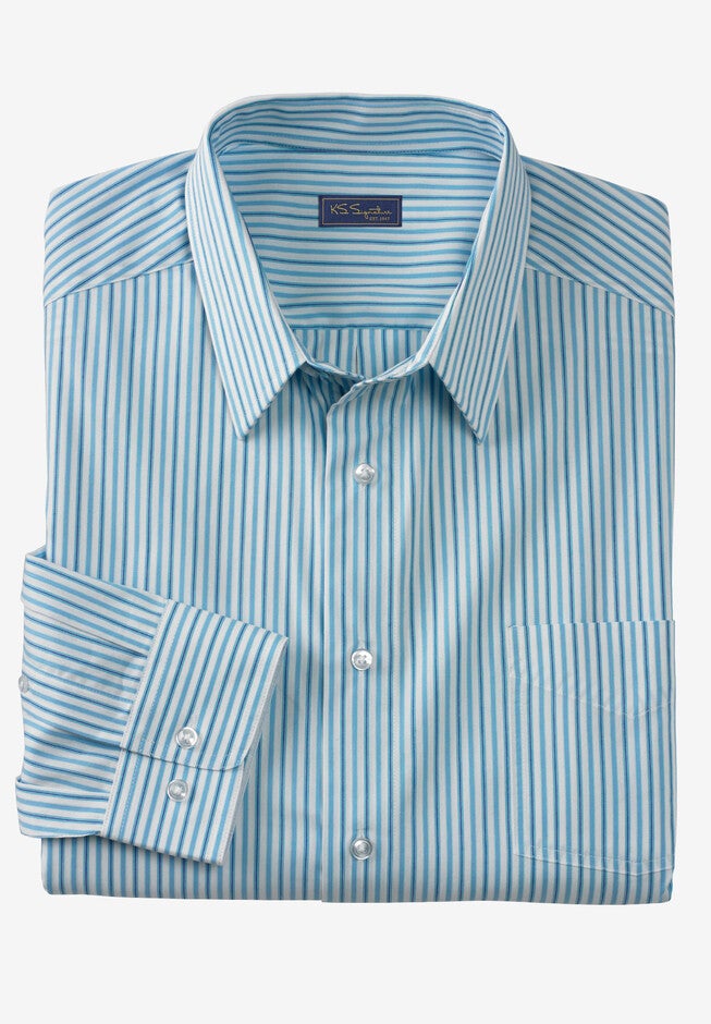 Signature Fit Long-Sleeve Broadcloth Dress Shirt, COOL BLUE STRIPE, hi-res image number 0