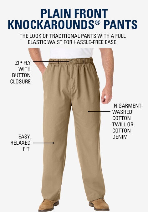 Knockarounds Full Elastic Waist Pants In Twill Or Denim Big And