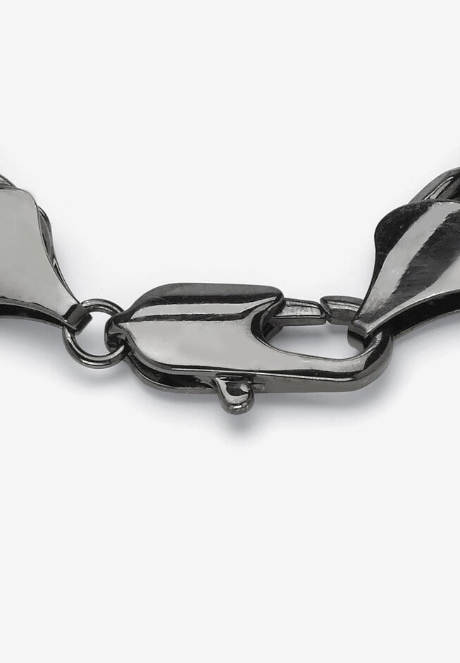 Black Ruthenium Plated 9 inches Curb Link Bracelet, , on-hover image number 1