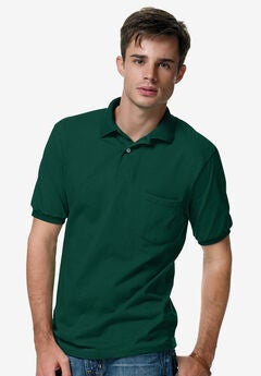 Hanes&reg; Cotton-Blend EcoSmart&reg; Jersey Polo with Pocket, 