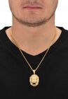 Gold-Plated Lion Head Pendant with Cubic Zirconia accents with 22" Chain, , alternate image number null
