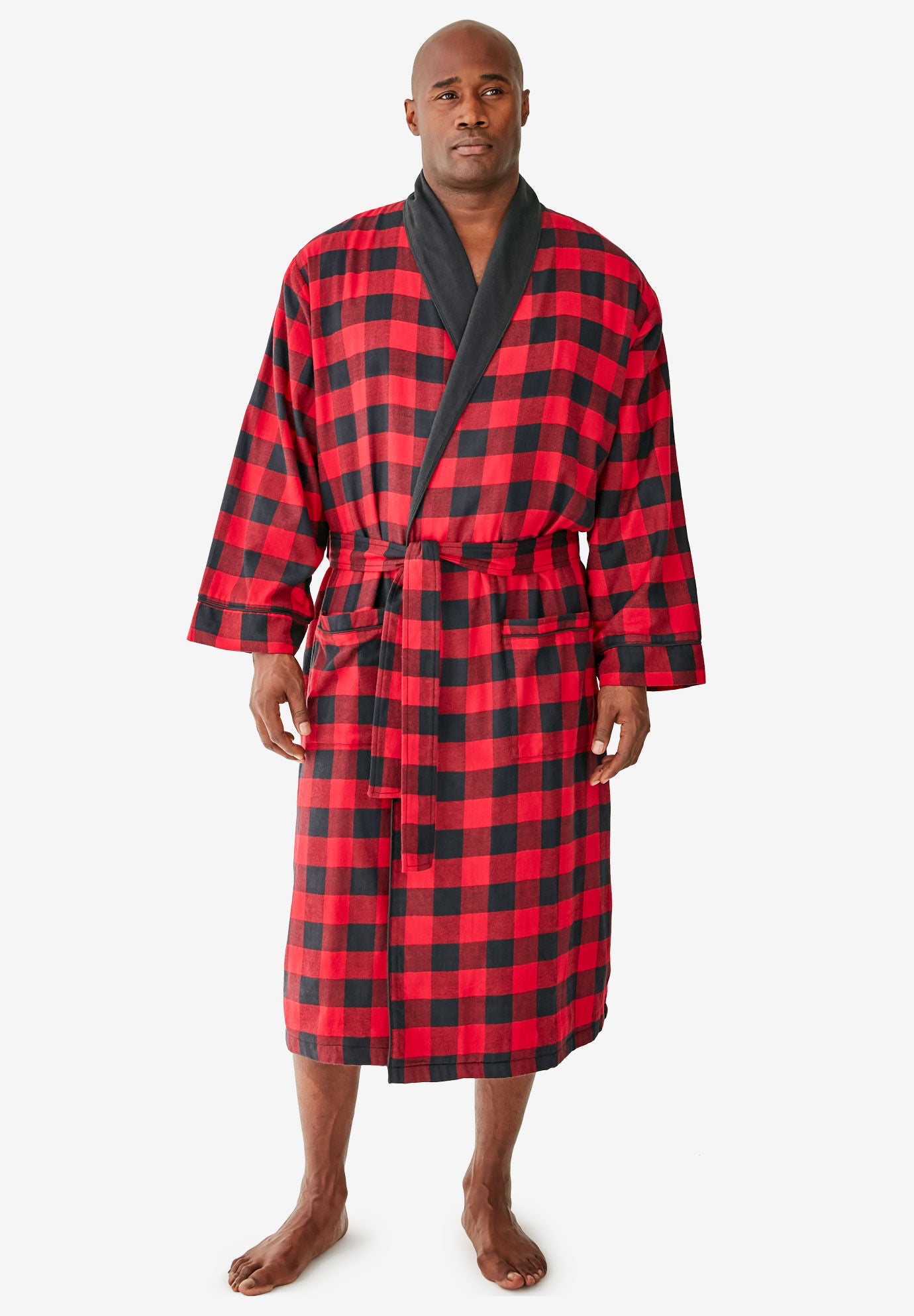 Jersey-Lined Flannel Robe | King Size