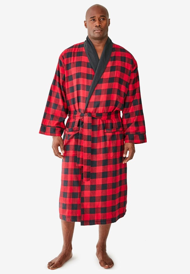 Jersey-Lined Flannel Robe | King Size