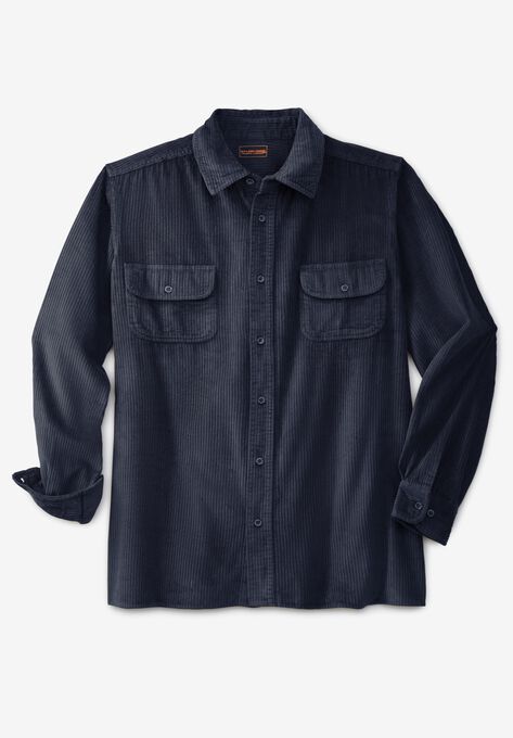 Long-Sleeve Corduroy Shirt, NAVY, hi-res image number null