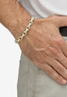 Men's Yellow Gold Plated Diamond Accent Link Bracelet, 9.5 inches, , alternate image number null