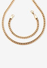 Gold Ion-Plated Stainless Steel Curb-Link 24" Chain and 9" Bracelet Set, STAINLESS STEEL, hi-res image number null