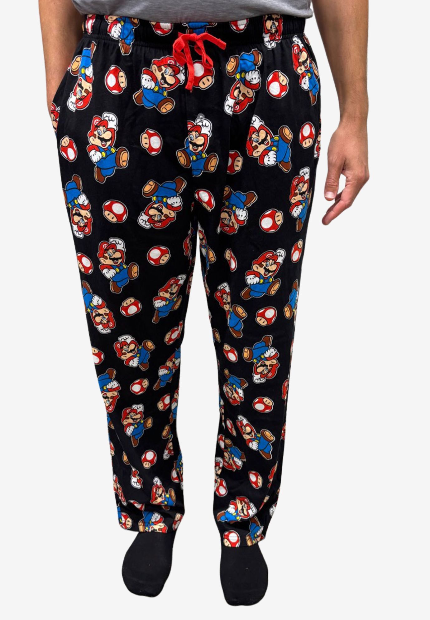 Nintendo Super Mario Mushroom Video Game Sleep Pants Sleepwear All-Over Print