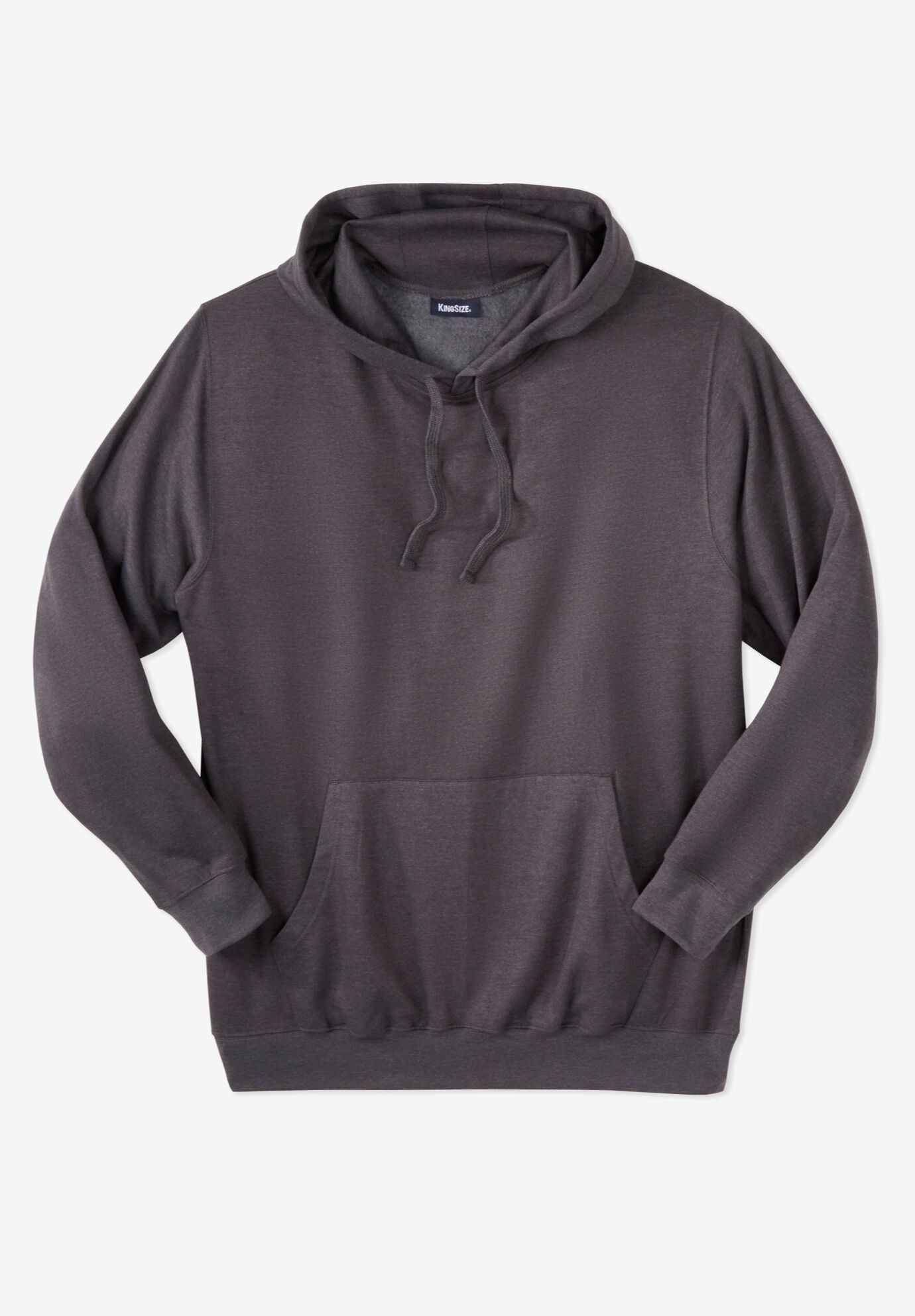 Fleece Zip-Front Hoodie with Pockets & Drawstring, Black