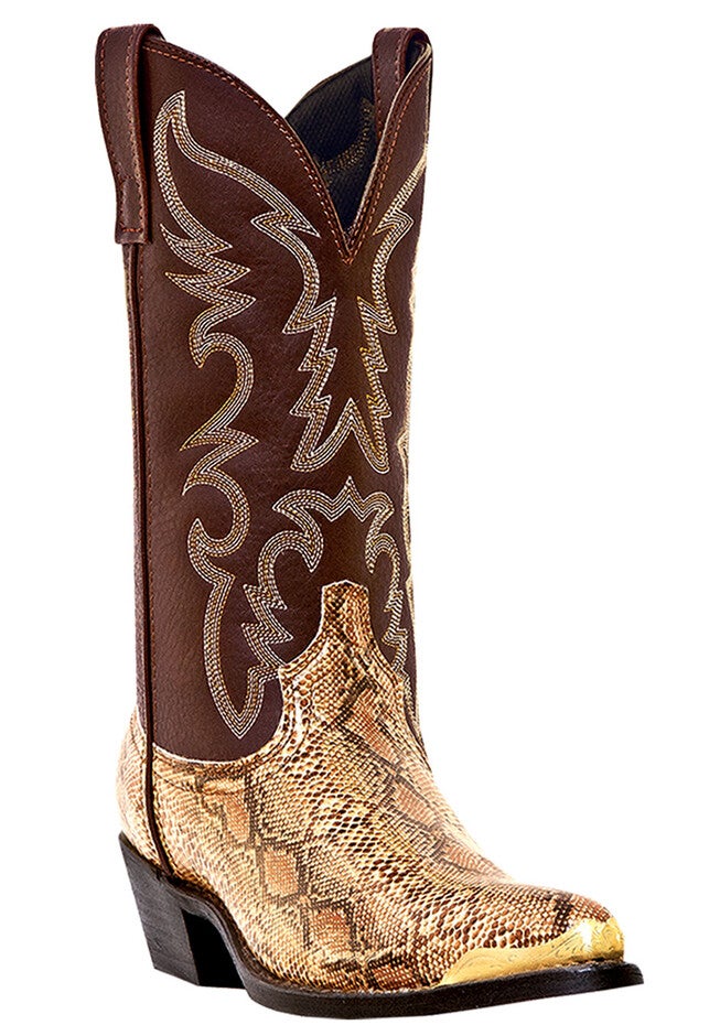 Laredo 12 inches Snake Print Boots, BROWN, hi-res image number 0