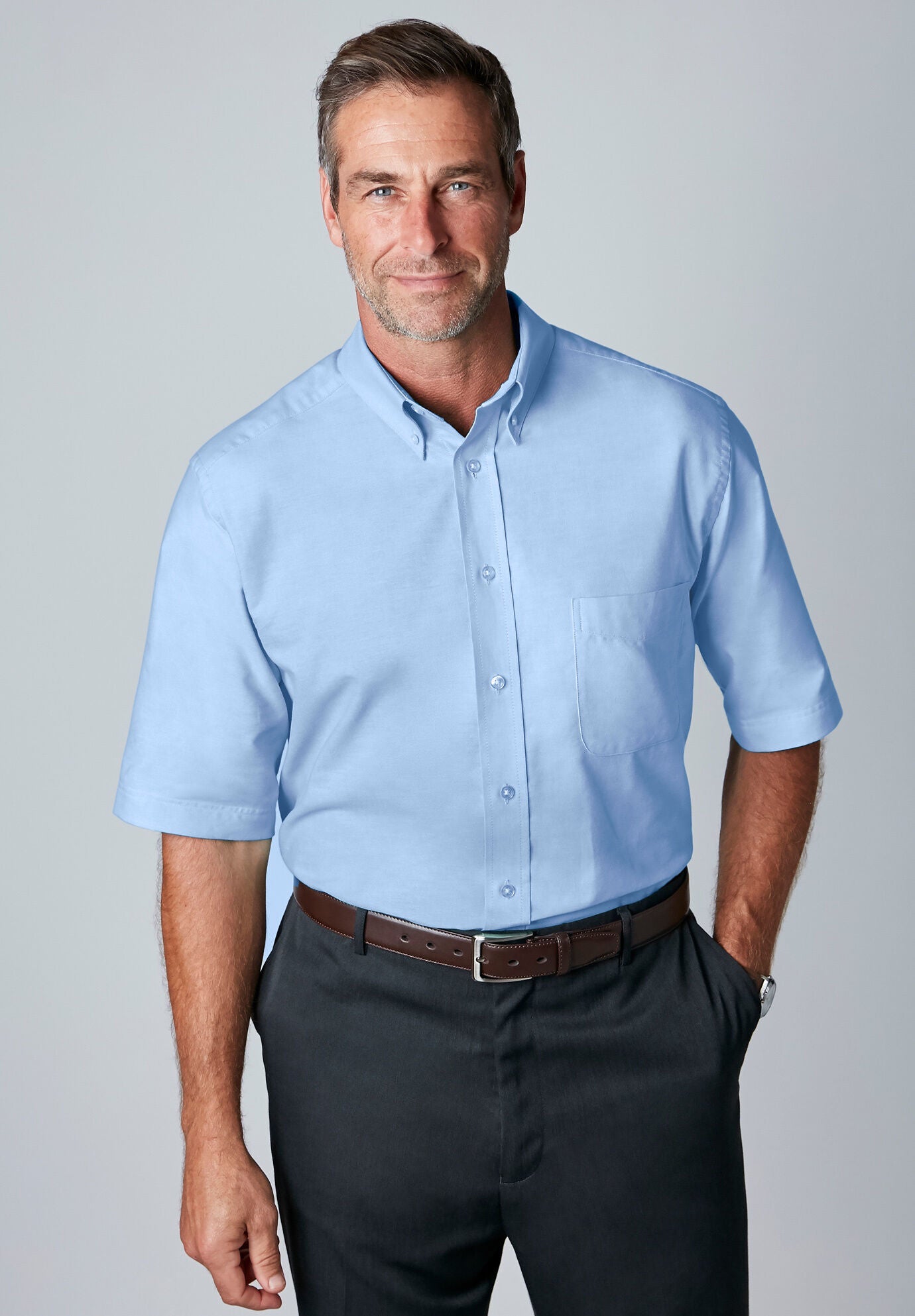 Short sleeve oxford dress shirts hot sale