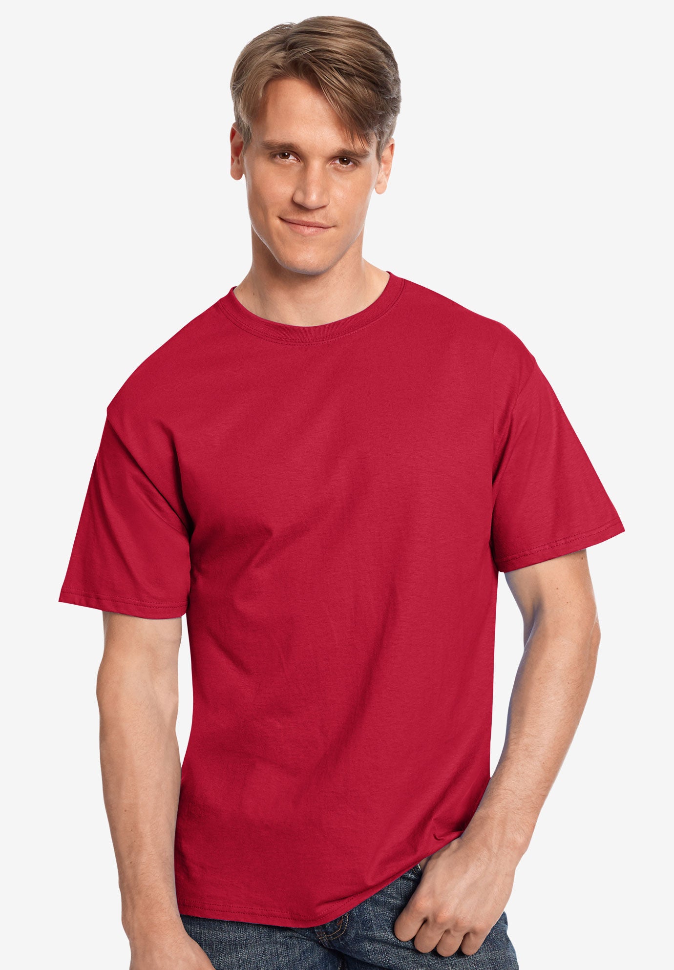 Hanes® Tagless ® T-Shirt, DEEP RED, hi-res image number 0