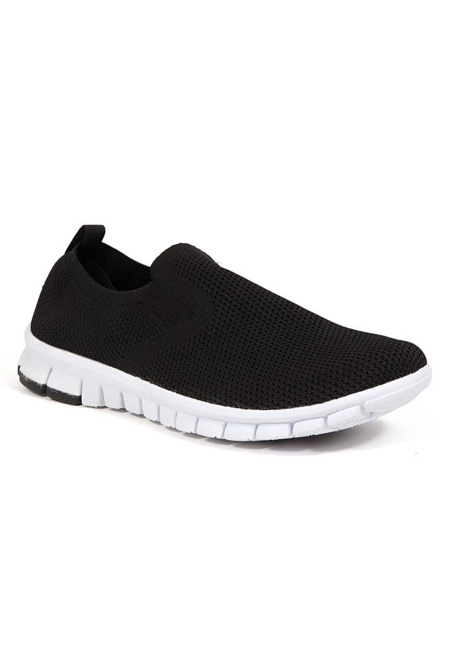Deer Stags® NoSoX® Eddy Flexible Sole Bungee Lace Slip-On Oxford Sneaker Hybrid, BLACK, hi-res image number null