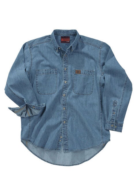Long Sleeve Denim Work Shirt By Wrangler Big And Tall Denim
