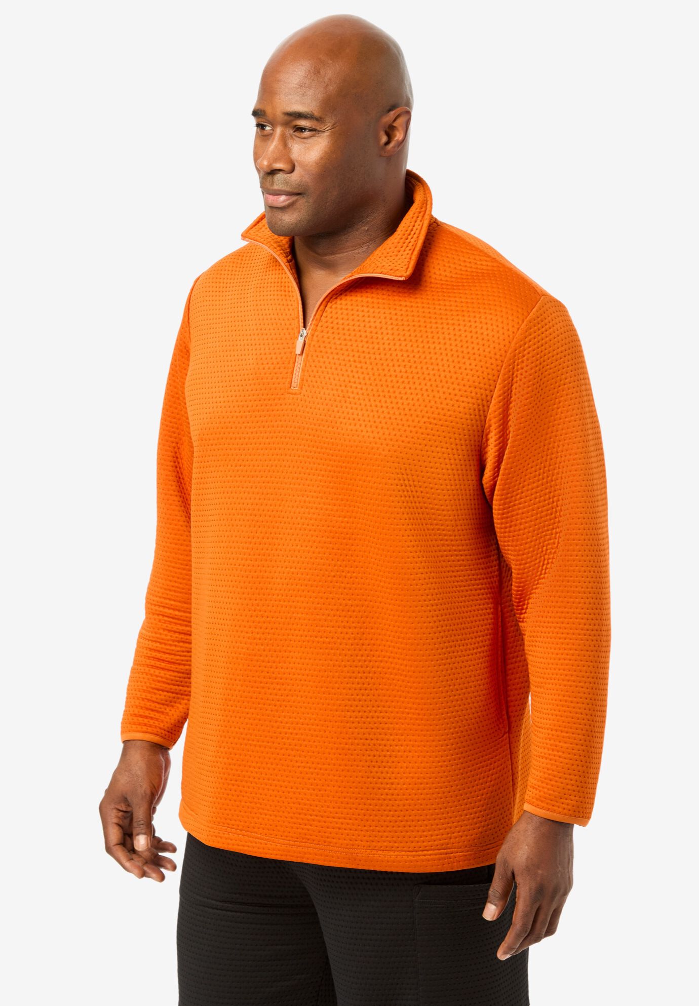 Performance Dot 1/4 Zip Sweatshirt, BURNT ORANGE, alternate image number 2