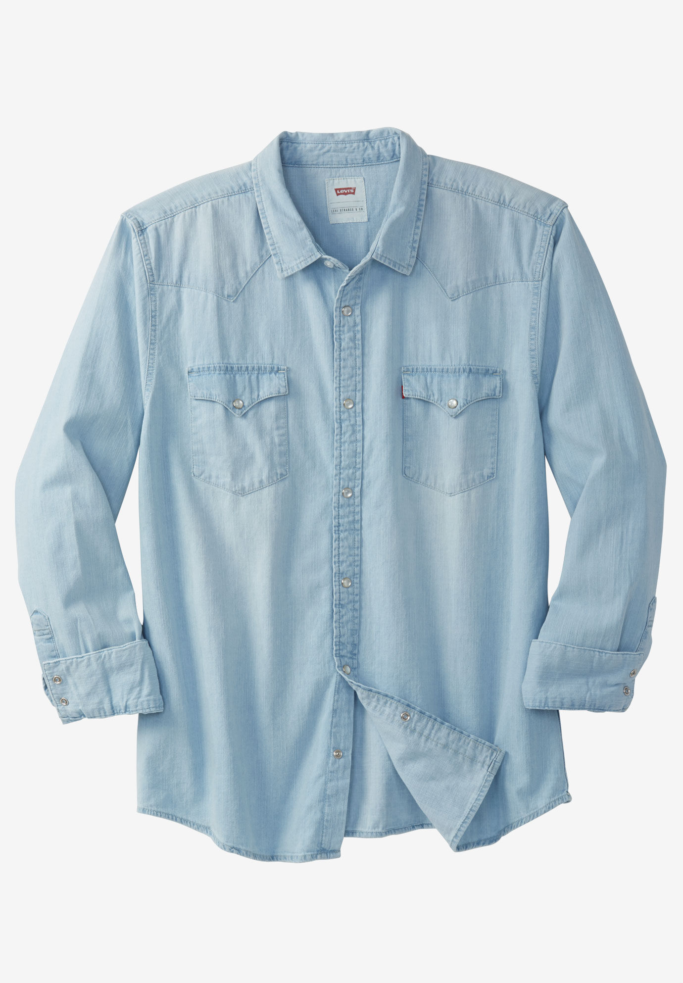Long-Sleeve Denim Western Shirt | King Size