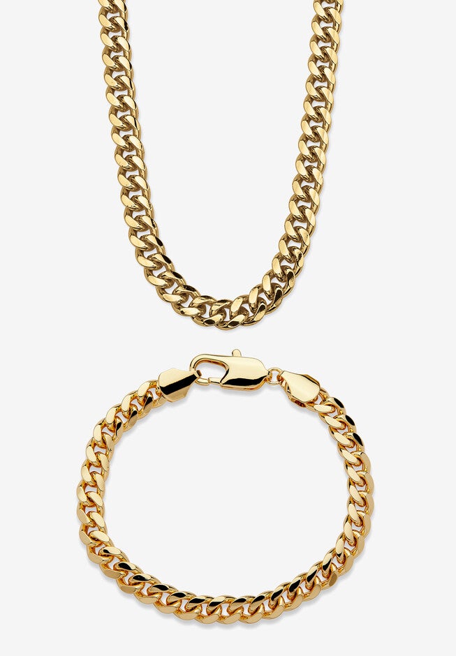 Men'S Goldtone 2-Piece Set Curb Link Chain Necklace (10.5Mm), 30 Inches, GOLD, hi-res image number null