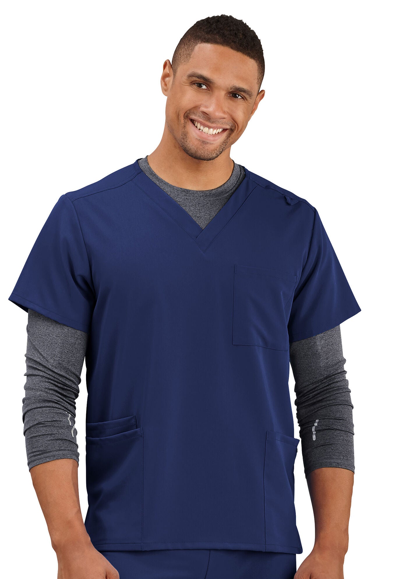 Four Pocket Unisex Scrub Top, NEW NAVY, hi-res image number 0