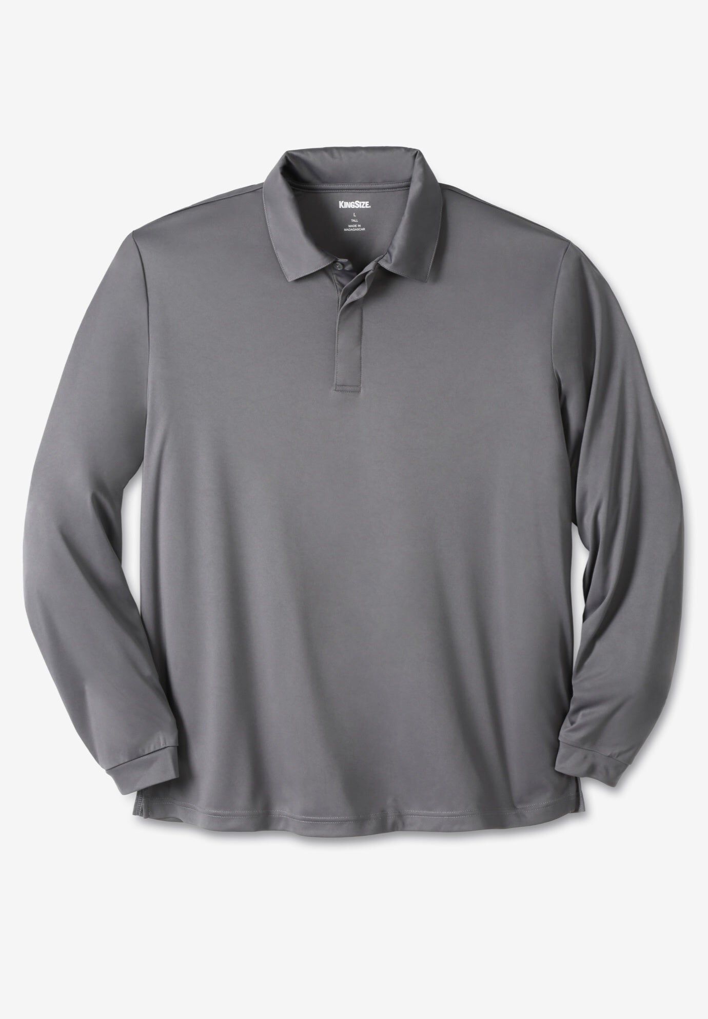 No Sweat Long Sleeve Polo, CHARCOAL, hi-res image number 0