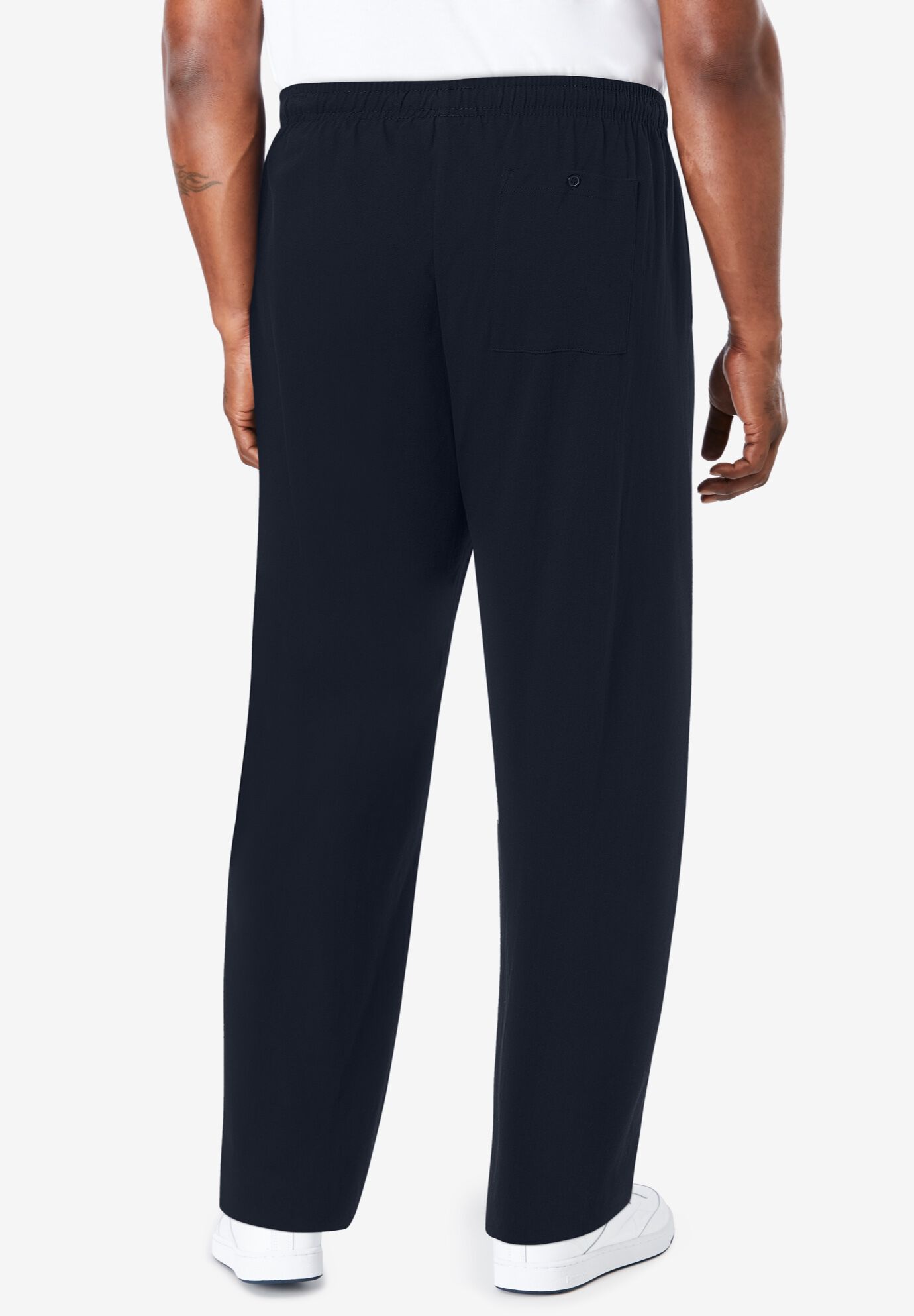 Lightweight Adjustable Jersey Sweatpants, Black | King Size