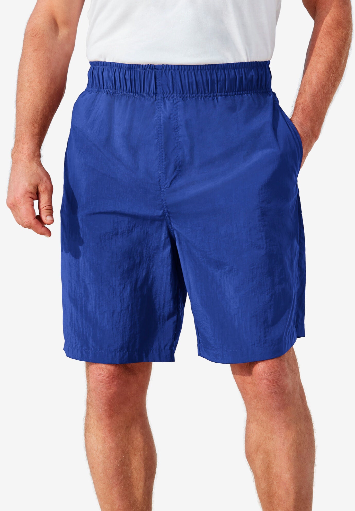Solid 8 inches Swim Trunks, ROYAL BLUE, hi-res image number 0