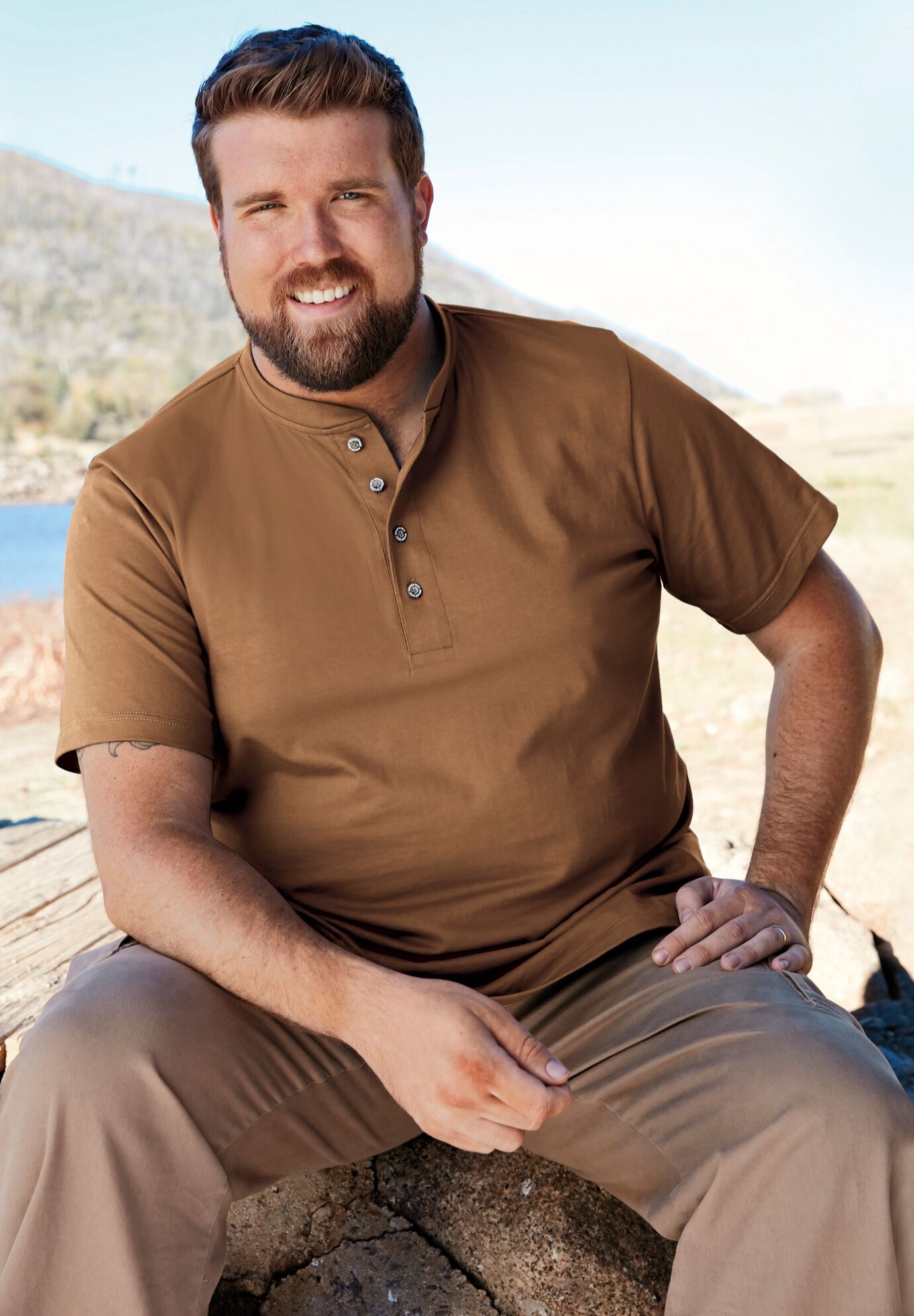 King size henley shirts clearance