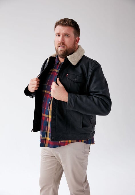Classic Faux Leather Trucker Jacket By Levi S