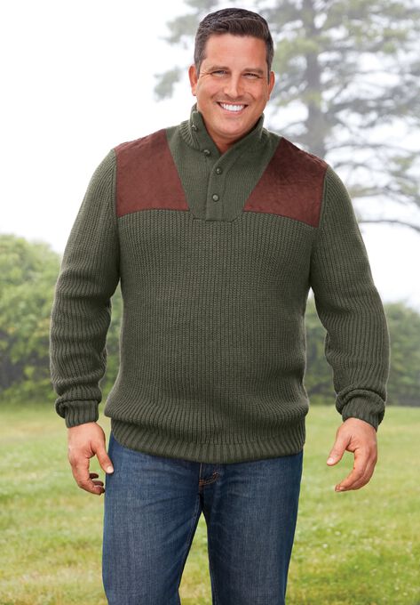 Boulder Creek™ Patch Sweater with Mock Neck, , alternate image number null