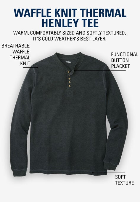 Sisa Thermal Henley Tee in Night Blue