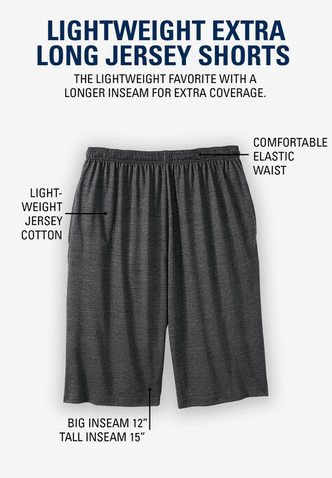 Lightweight Extra Long Jersey Shorts, , alternate image number null