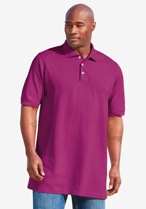 Longer-Length Piqué Polo Shirt, , alternate image number null