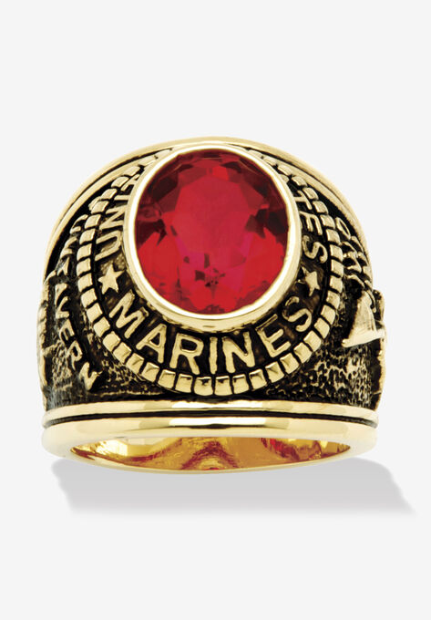 Gold-Plated Ruby United States Marines Ring, RUBY, hi-res image number null