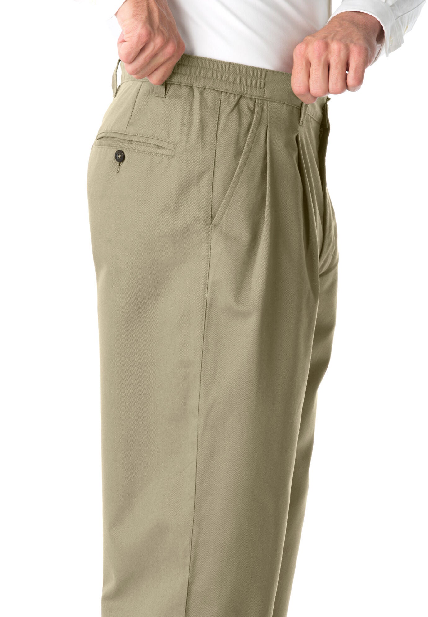 Men's side hotsell elastic khaki pants