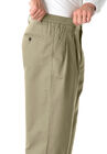 Wrinkle-Free Double-Pleat Pant with Side-Elastic Waist, , alternate image number null