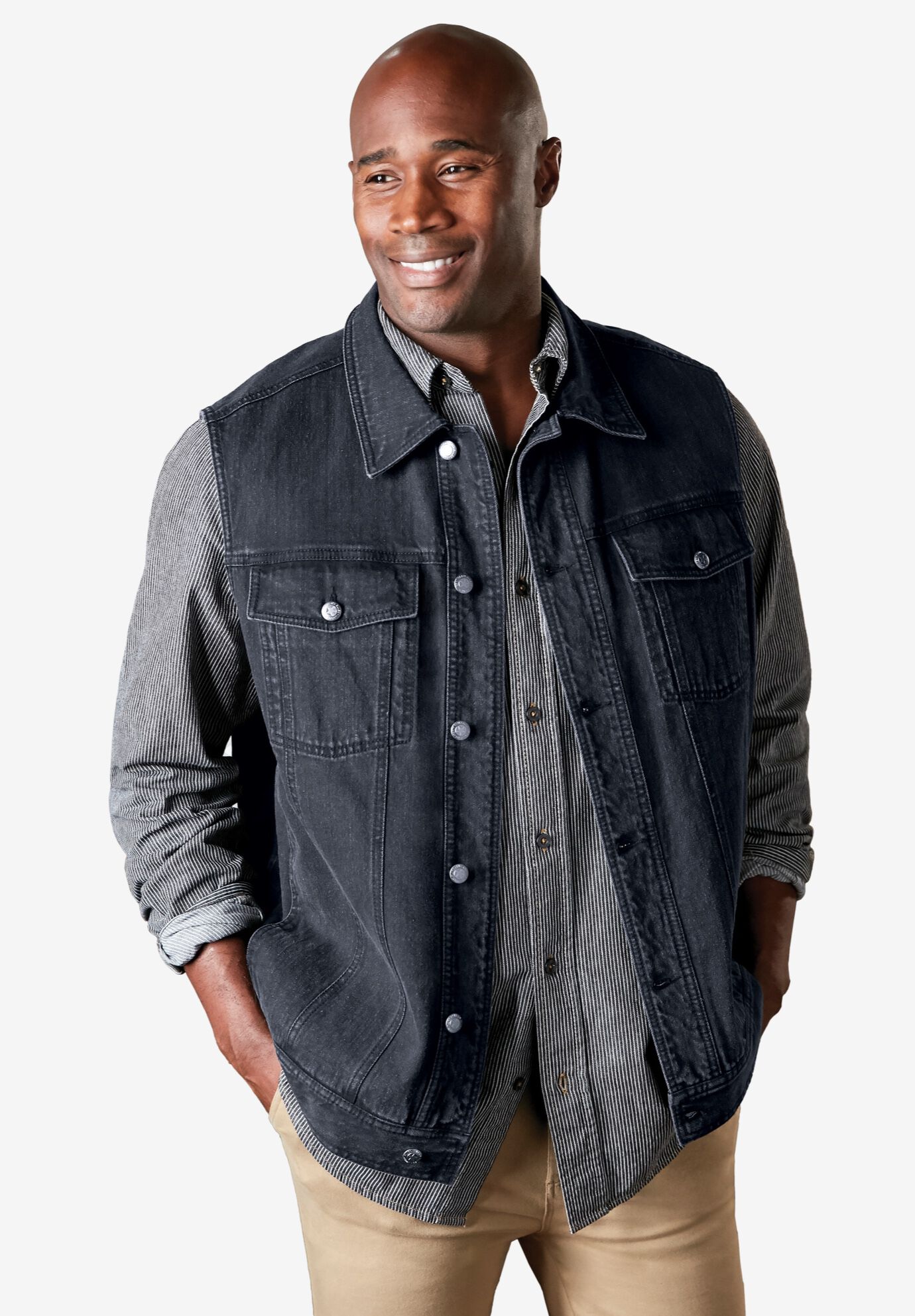 Liberty Blues by KingSize Men s Big Tall Denim Vest 2XL Blue Wash
