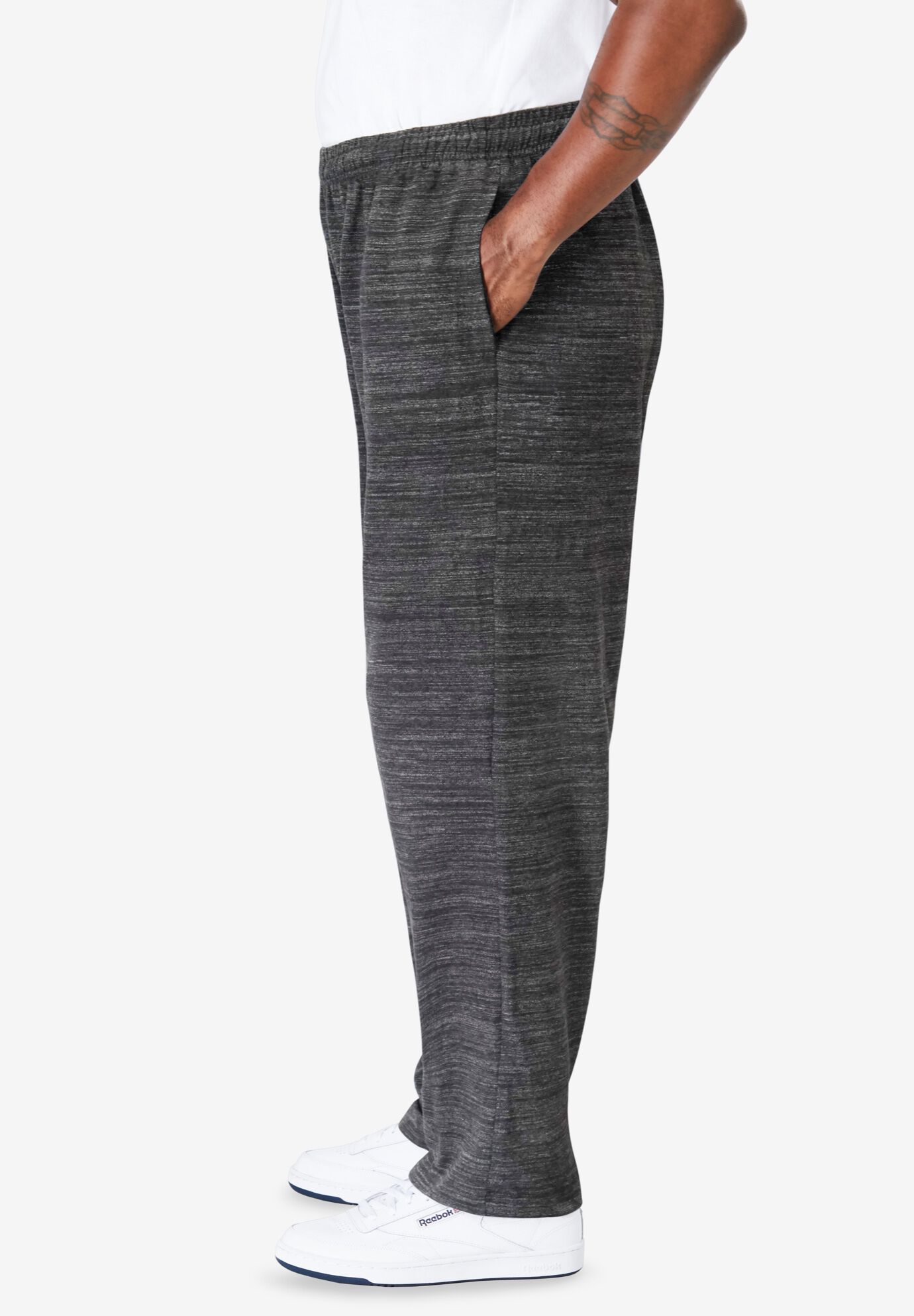 Lightweight Adjustable Jersey Sweatpants Heather Slate Blue King Size