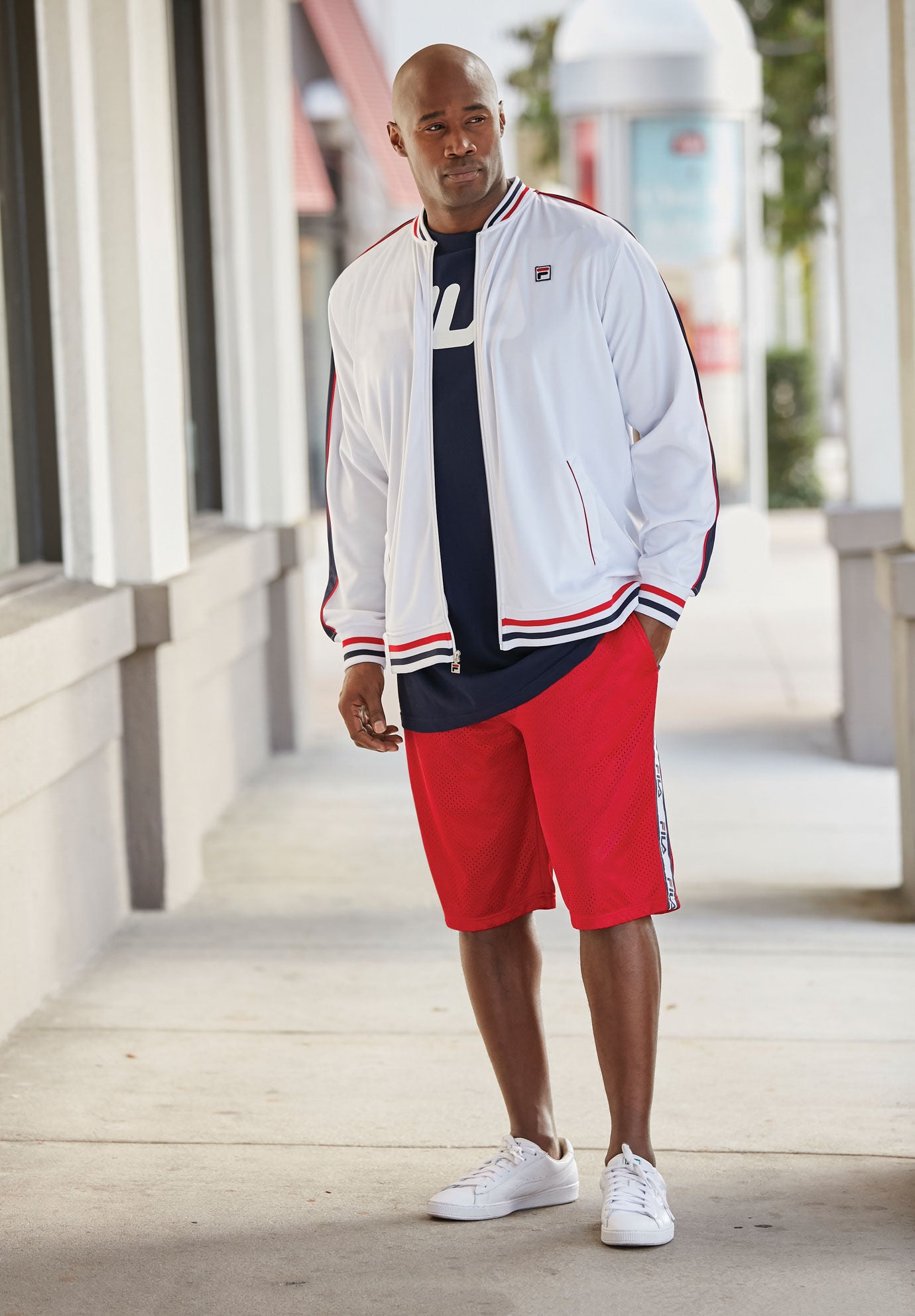 FILA Tape Logo Moisture Wicking Shorts Red King Size