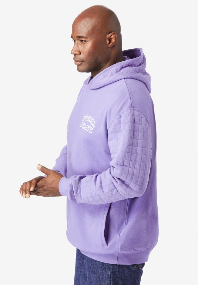 Quilted Sleeve Hooded Sweatshirt, , alternate image number 2