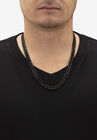 Men'S 2 Piece Curb-Link Black Ion-Plated Stainless Steel Chain Set 24" & 9" Lengths, , alternate image number null