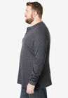 Waffle-Knit Thermal Henley Tee, , alternate image number 2